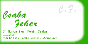 csaba feher business card